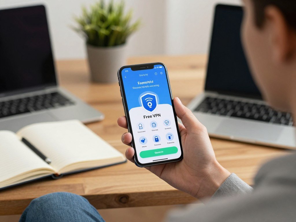 Phone showing a free VPN connection for everyday browsing