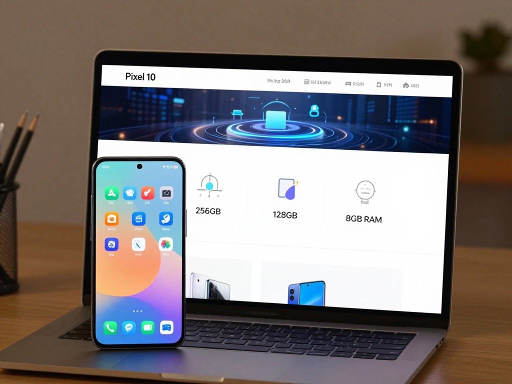 Pixel storage and RAM details shown on a product page