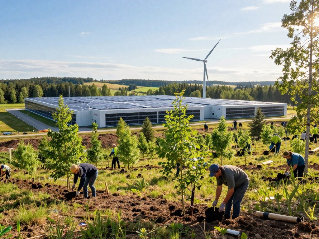 Planned forest restoration beside Finnish digital infrastructure sites