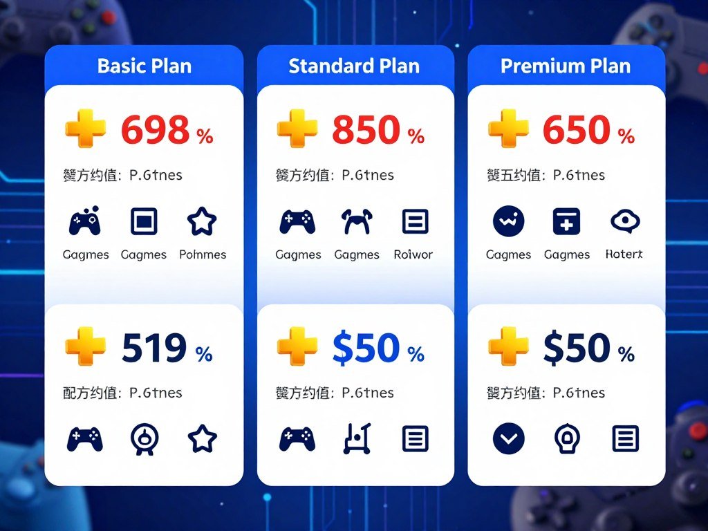 PlayStation Plus membership price grid for three US plans PlayStation Plus membership price grid for three US plans