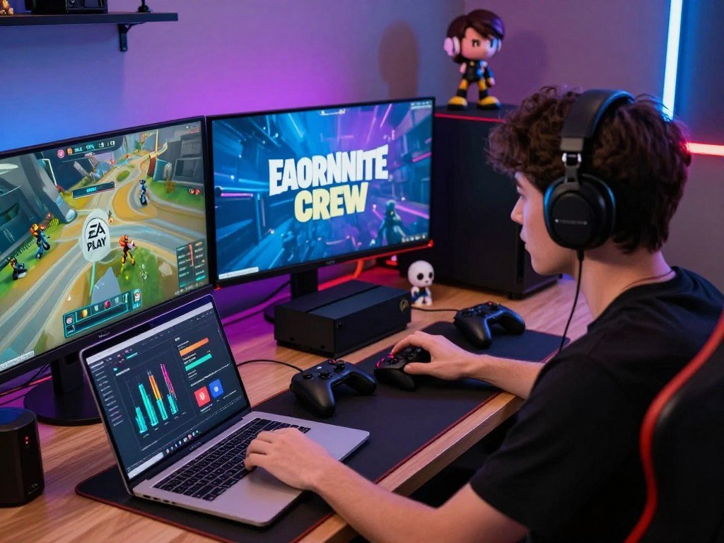 Player comparing EA Play and Fortnite Crew benefits Player comparing EA Play and Fortnite Crew benefits