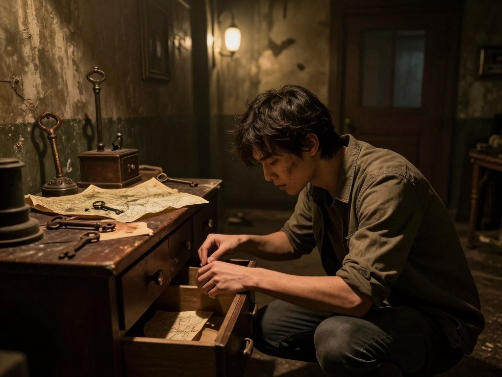 Player searches a DOORS room for useful items and clues Player searches a DOORS room for useful items and clues