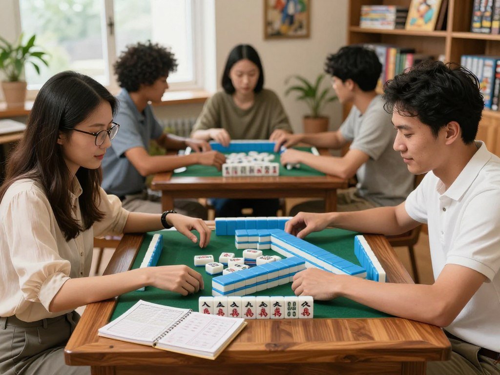 Players compare American Mahjong hands and yearly card rules