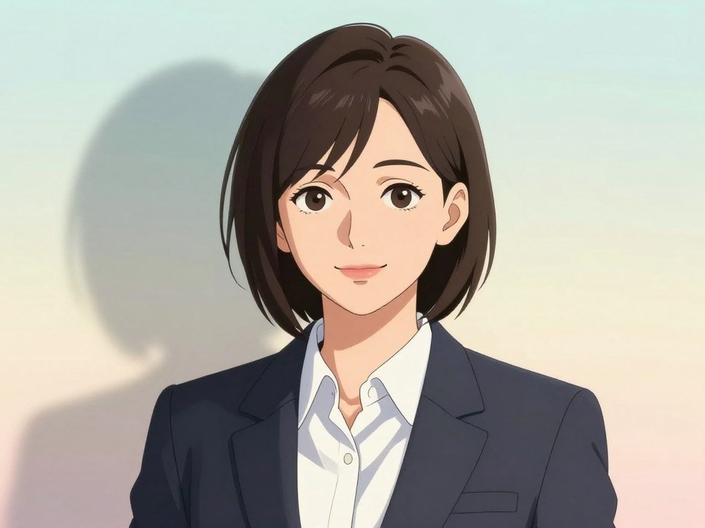 Portrait photo used as a guide for anime art transformation