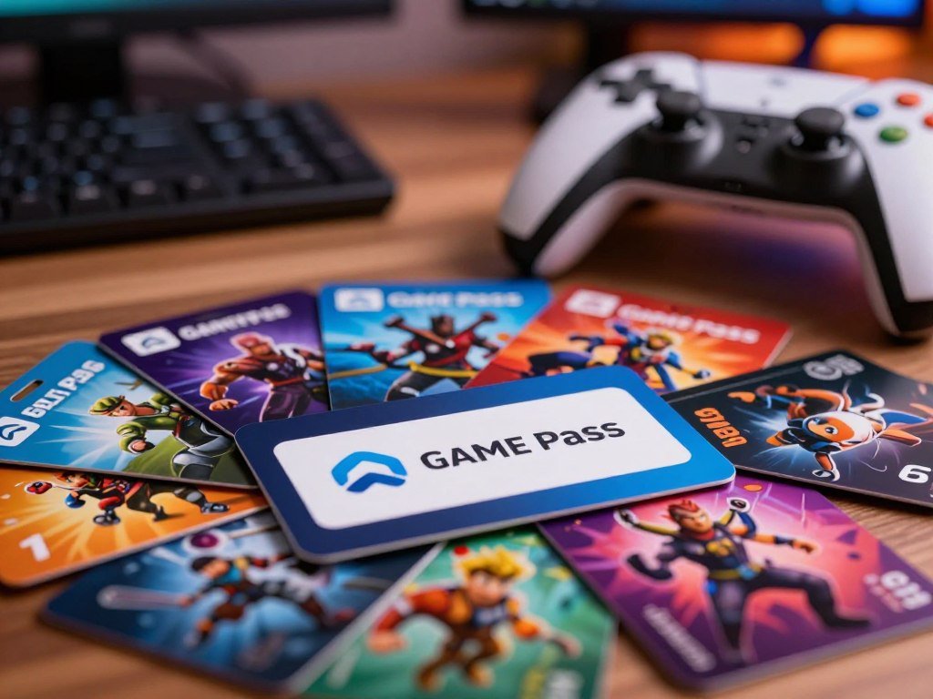 Prepaid Game Pass membership code beside gift cards for several months