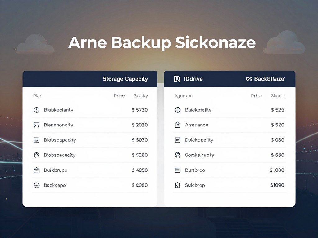 Price table comparing annual backup storage plans