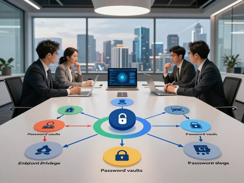 Product map linking password vaults and endpoint privilege tools