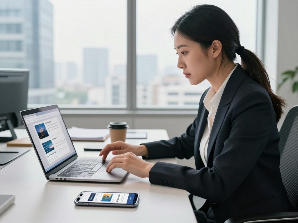 Professional choosing a presentation maker for a team deck