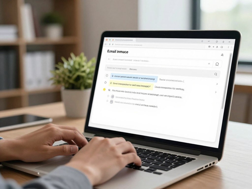 Prompt on a laptop screen requests clear language for an email