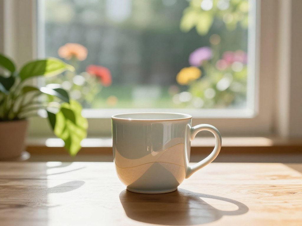 Prompt structure for a mug beside a bright window Prompt structure for a mug beside a bright window