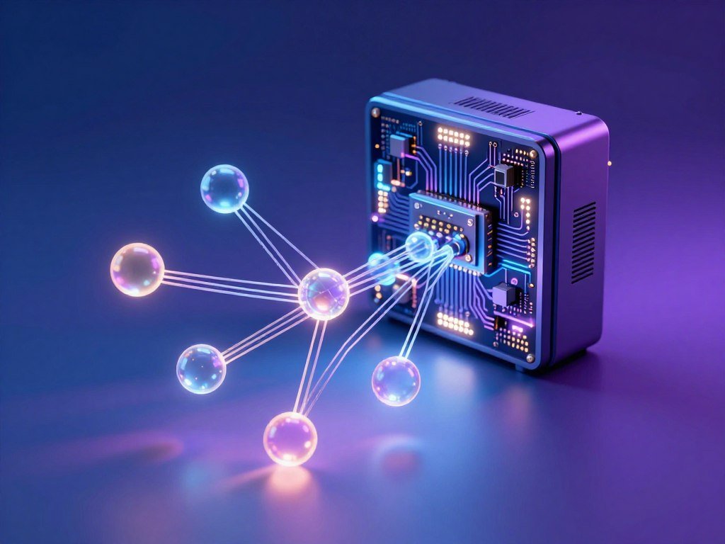 Qubits shown as branching states on a quantum computer diagram Qubits shown as branching states on a quantum computer diagram