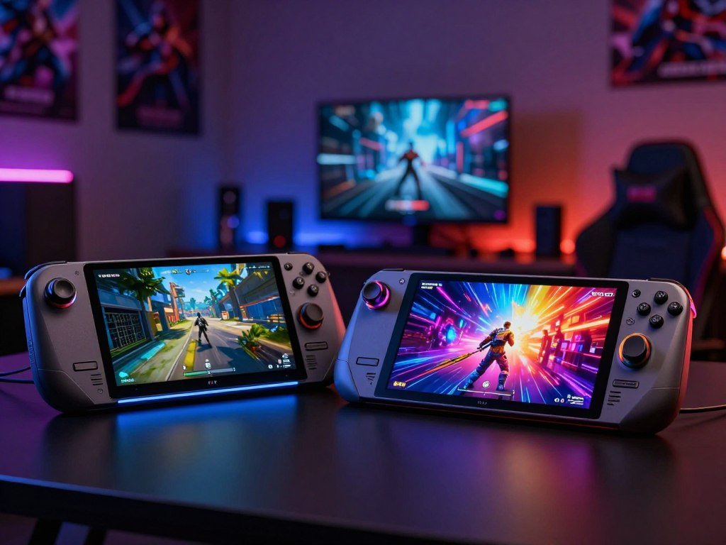 ROG Ally X and Steam Deck OLED running demanding games ROG Ally X and Steam Deck OLED running demanding games