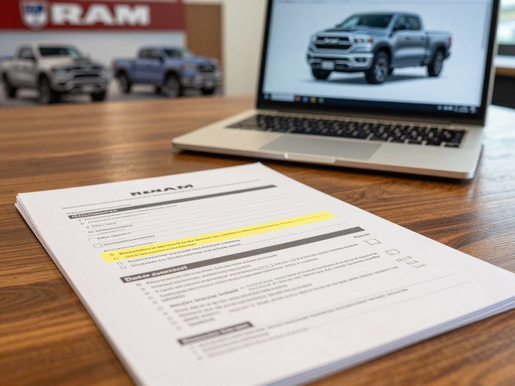 Ram lease paperwork showing due-at-signing costs and mileage terms Ram lease paperwork showing due-at-signing costs and mileage terms