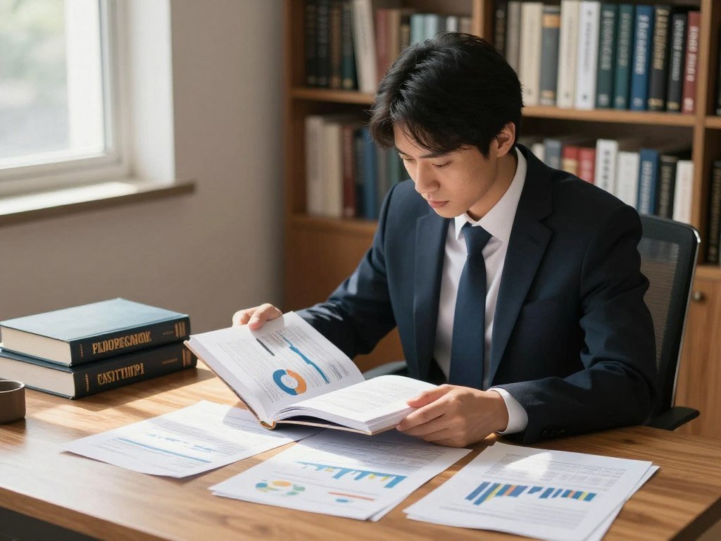 Reader reviewing cash flow and credit topics before choosing a book