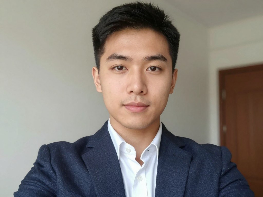 Recent selfie with a centered face and even lighting Recent selfie with a centered face and even lighting