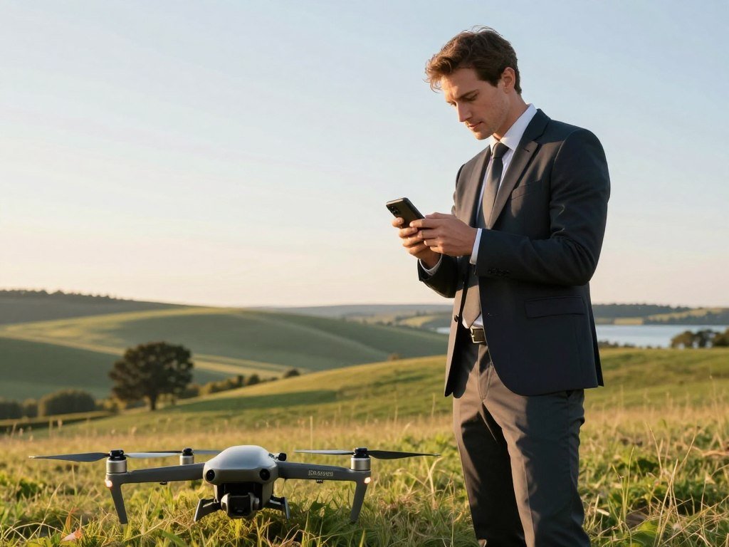 Recreational drone pilot checking rules before a flight Recreational drone pilot checking rules before a flight