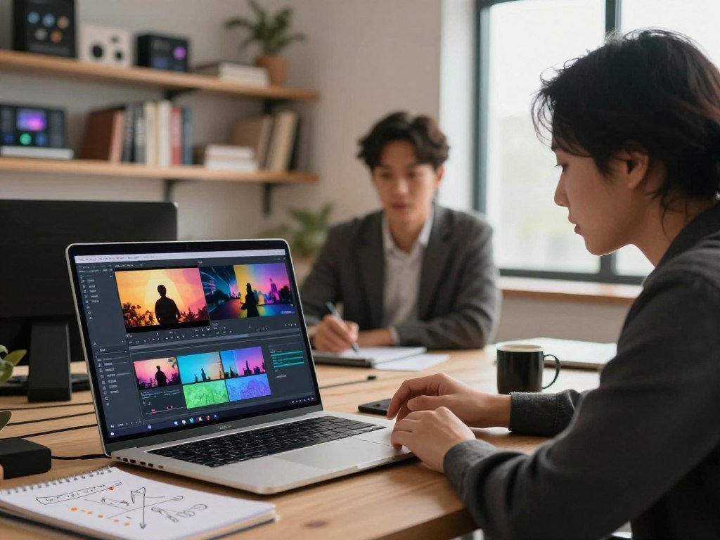 Reference asset guiding a video clip for a beginner