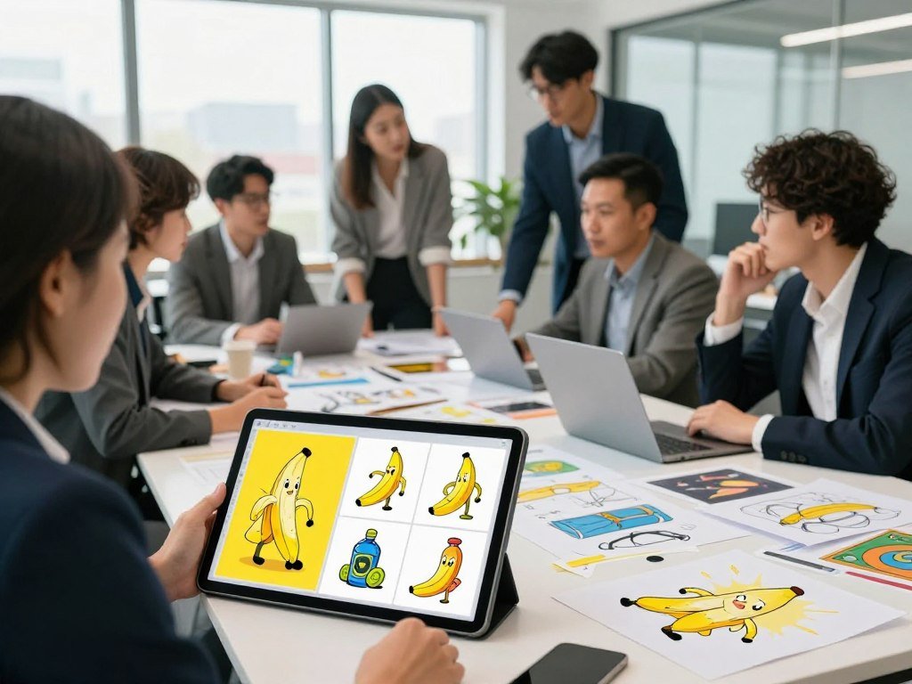 Reference images guide character and product consistency in a campaign