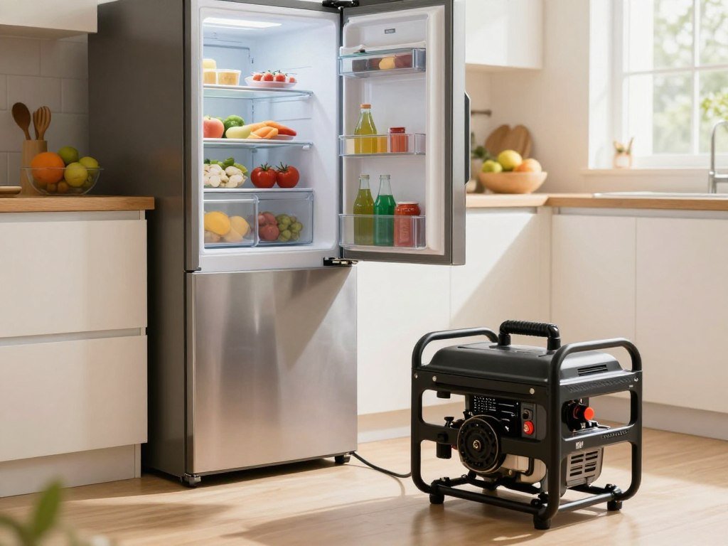 Refrigerator and essential lights on generator backup Refrigerator and essential lights on generator backup