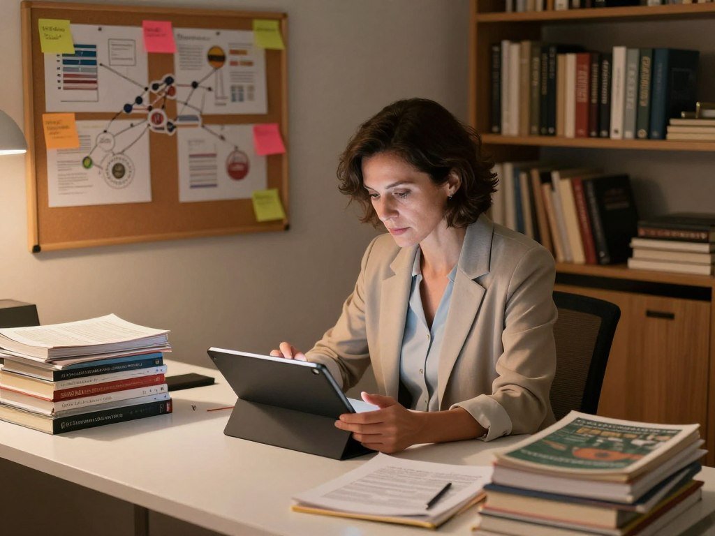 Researcher tracing citation links to plan a reading list