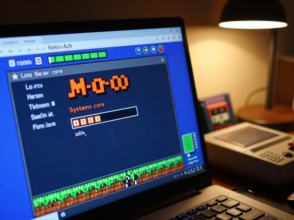 RetroArch loading a game file through its system core RetroArch loading a game file through its system core