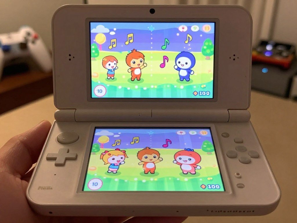 Rhythm Heaven musical prompts on the Nintendo DS screen
