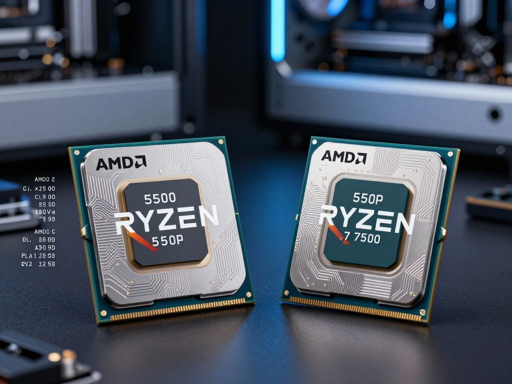 Ryzen 5500F and Ryzen 7500 cores, clocks, and cache