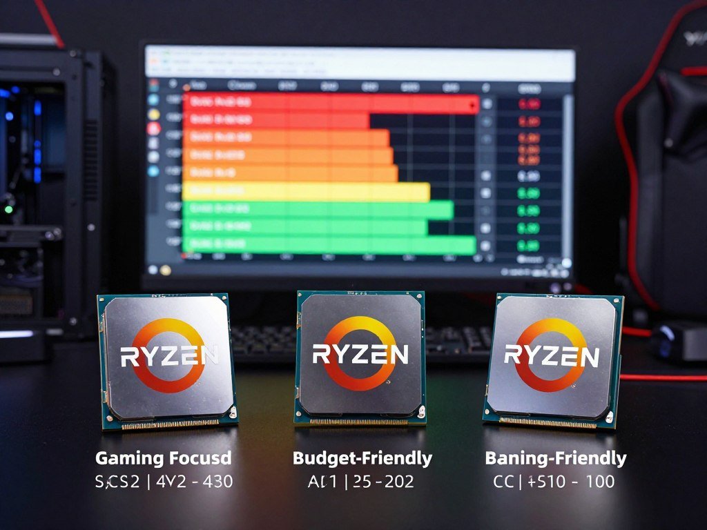 Ryzen AM4 processors compared for gaming, budget, and work