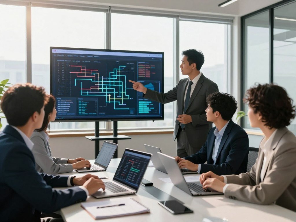 Sales team reviews AI notes and pipeline patterns together Sales team reviews AI notes and pipeline patterns together