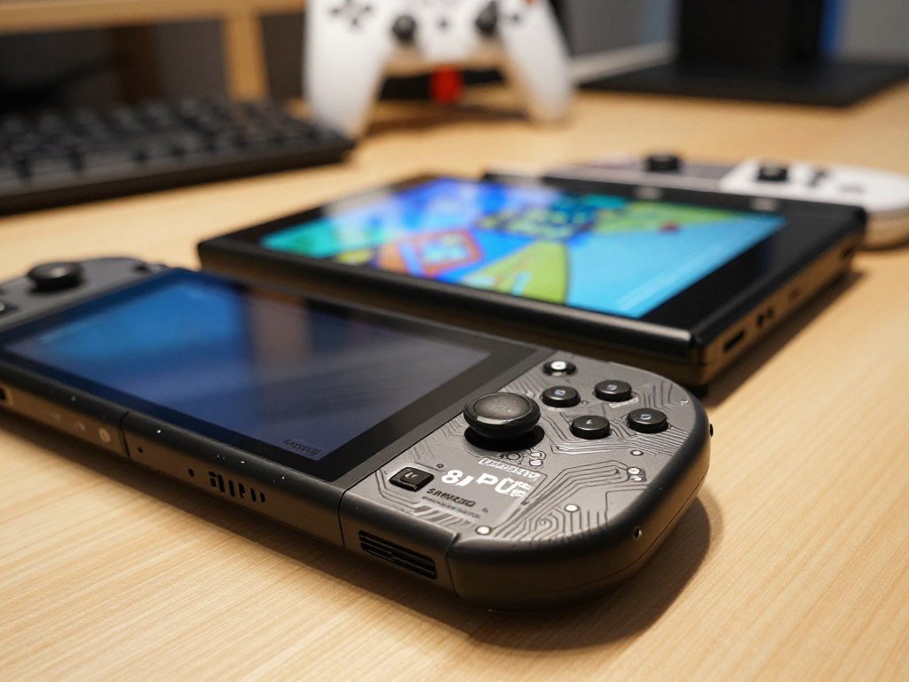 Samsung 8LPU process label beside a rumored Nintendo handheld