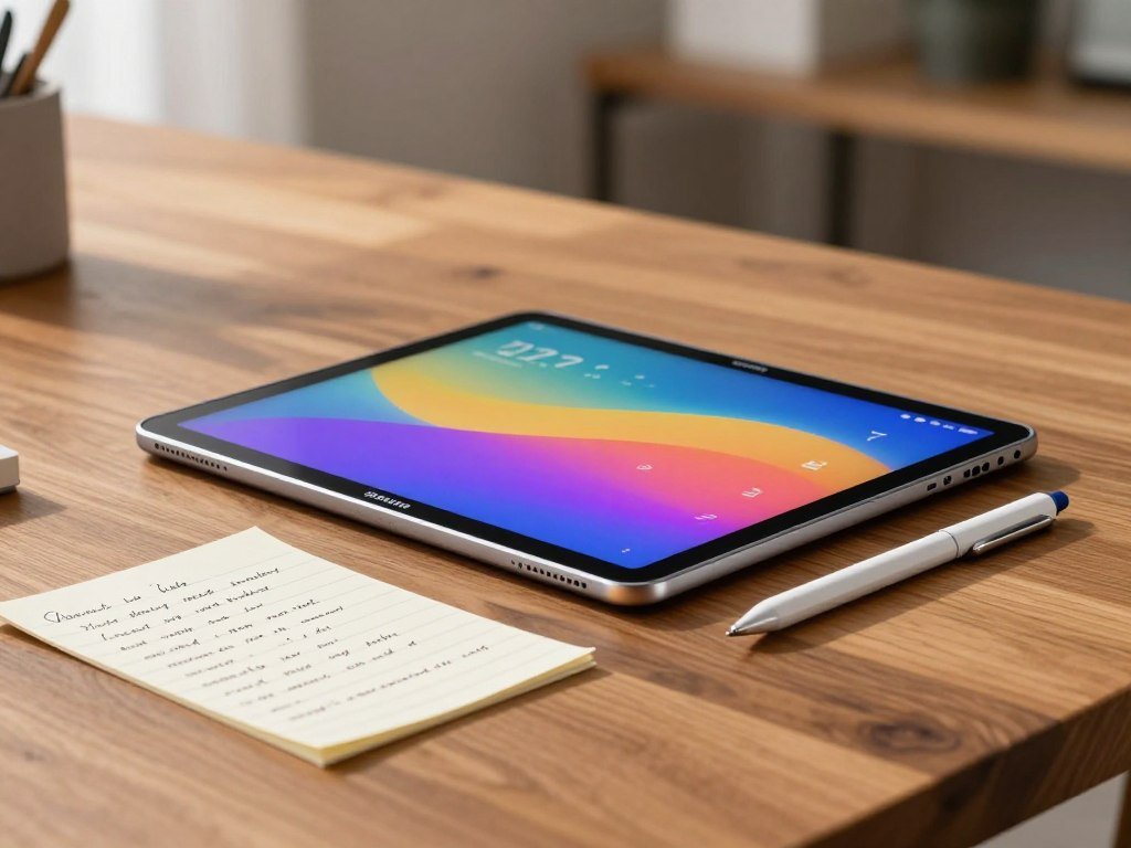 Samsung Galaxy Tab with S Pen beside a handwritten note Samsung Galaxy Tab with S Pen beside a handwritten note