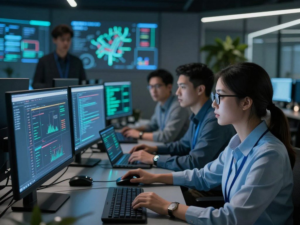 Security team checks account logs after a threat signal Security team checks account logs after a threat signal