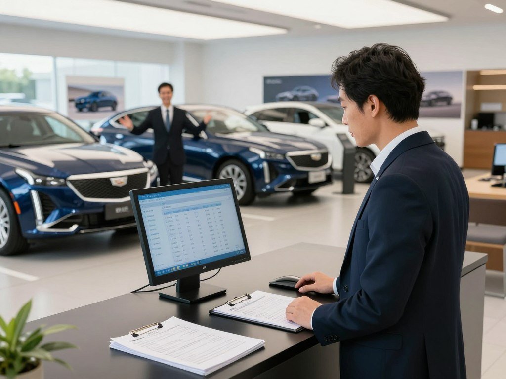 Shopper checking dealer service access and inventory