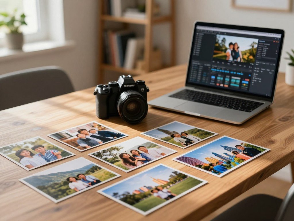 Similar digital shots checked for focus and meaningful moments