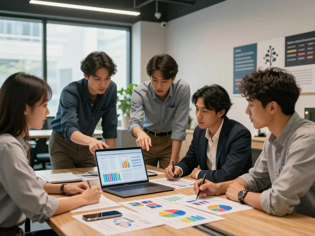 Small marketing team reviewing AI content and campaign tools Small marketing team reviewing AI content and campaign tools