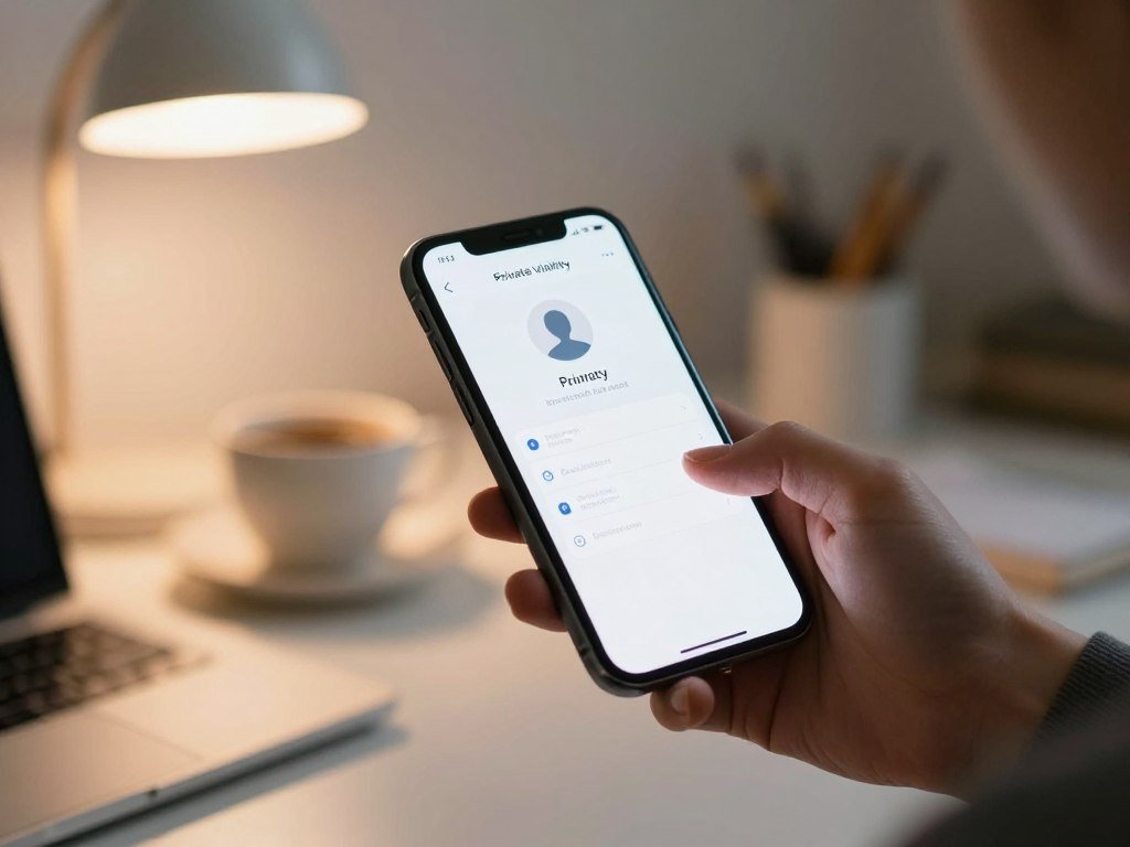 Social media profile showing private visibility and fewer personal details