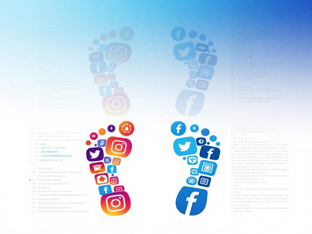 Social posts and website data shown as two footprint layers Social posts and website data shown as two footprint layers
