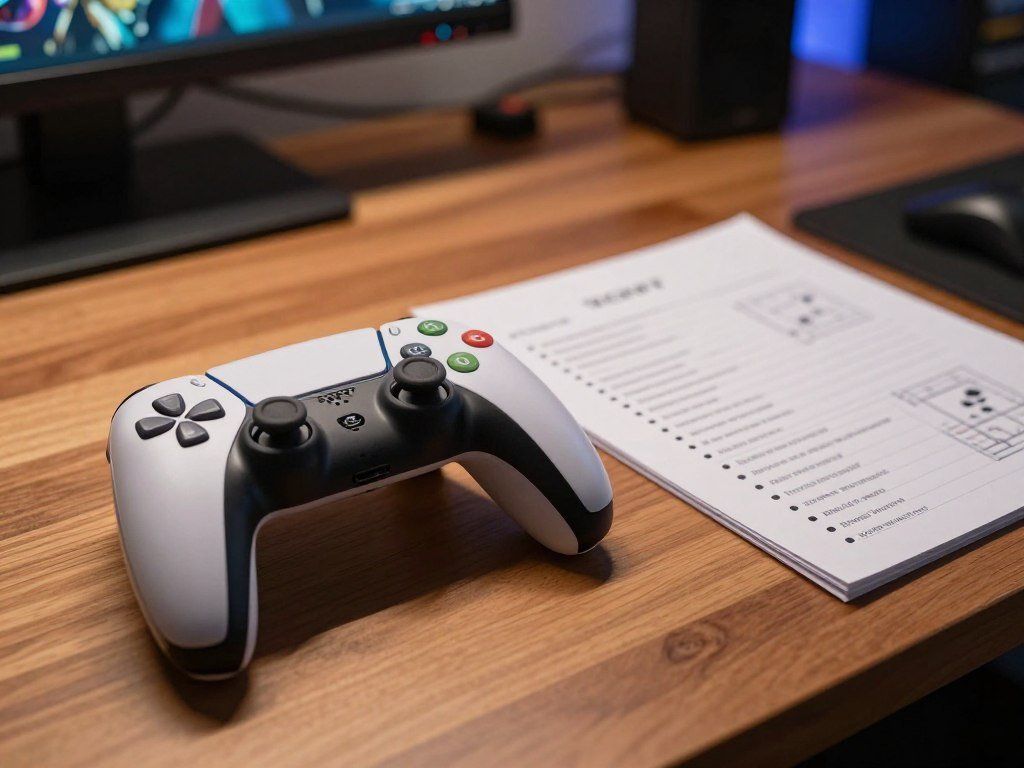 Sony console timing notes beside a PlayStation controller Sony console timing notes beside a PlayStation controller