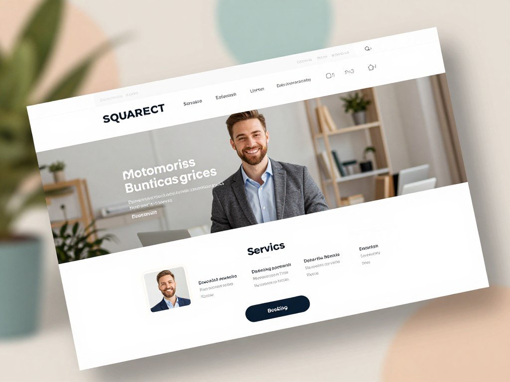 Squarespace design for a service business website and booking page