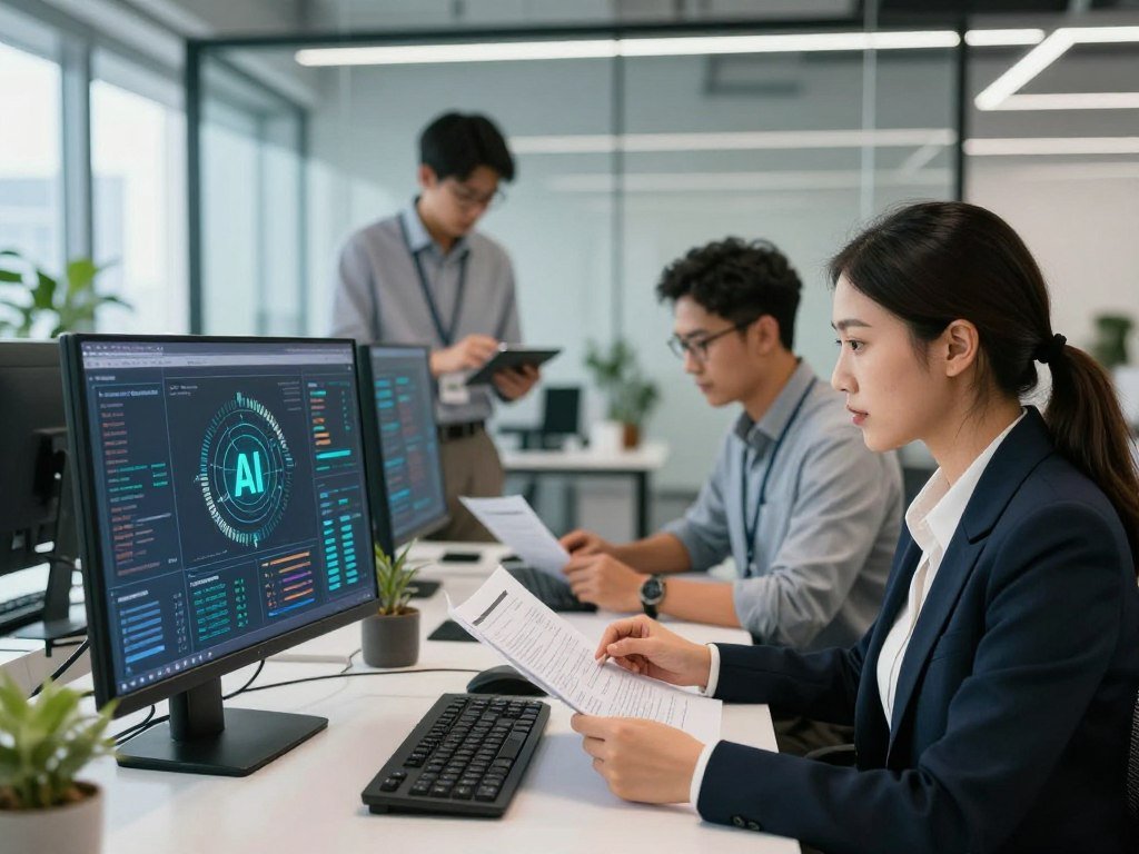 Staff checking fairness and safety in AI system results Staff checking fairness and safety in AI system results