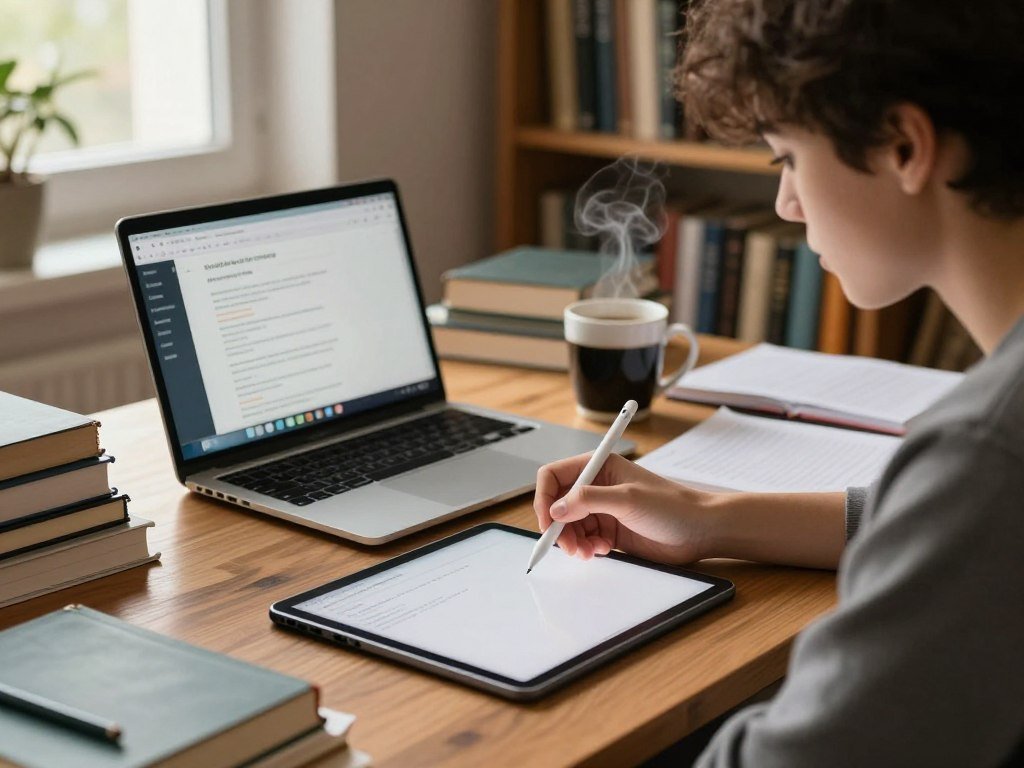 Student adds course context to a writing prompt