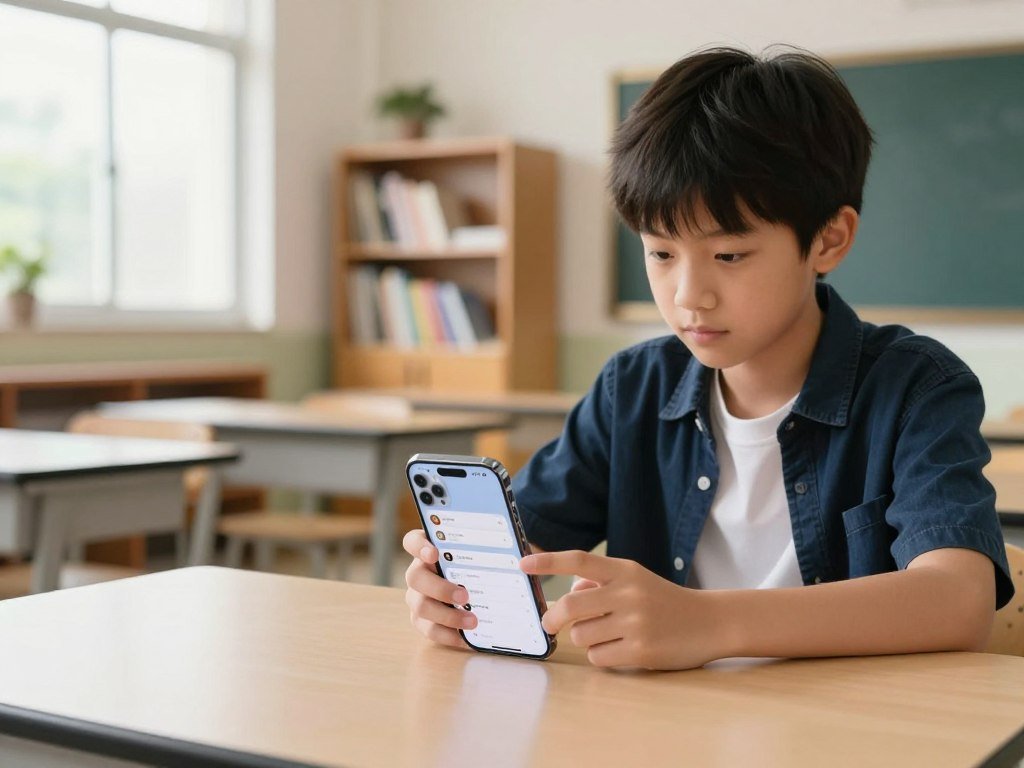Student checking iPhone 17e storage and camera features