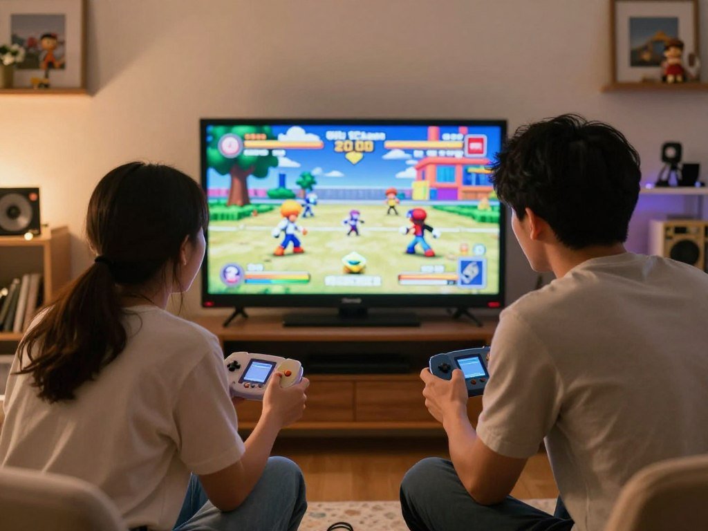 Super Smash Bros. Melee players face off on a GameCube screen Super Smash Bros. Melee players face off on a GameCube screen