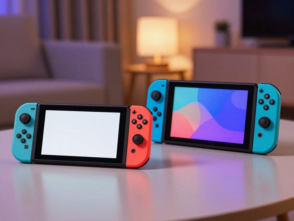 Switch Lite handheld beside docked Switch 2 for play mode comparison