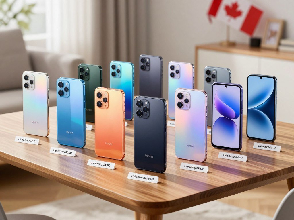 Ten budget phone options arranged for a Canadian buyer