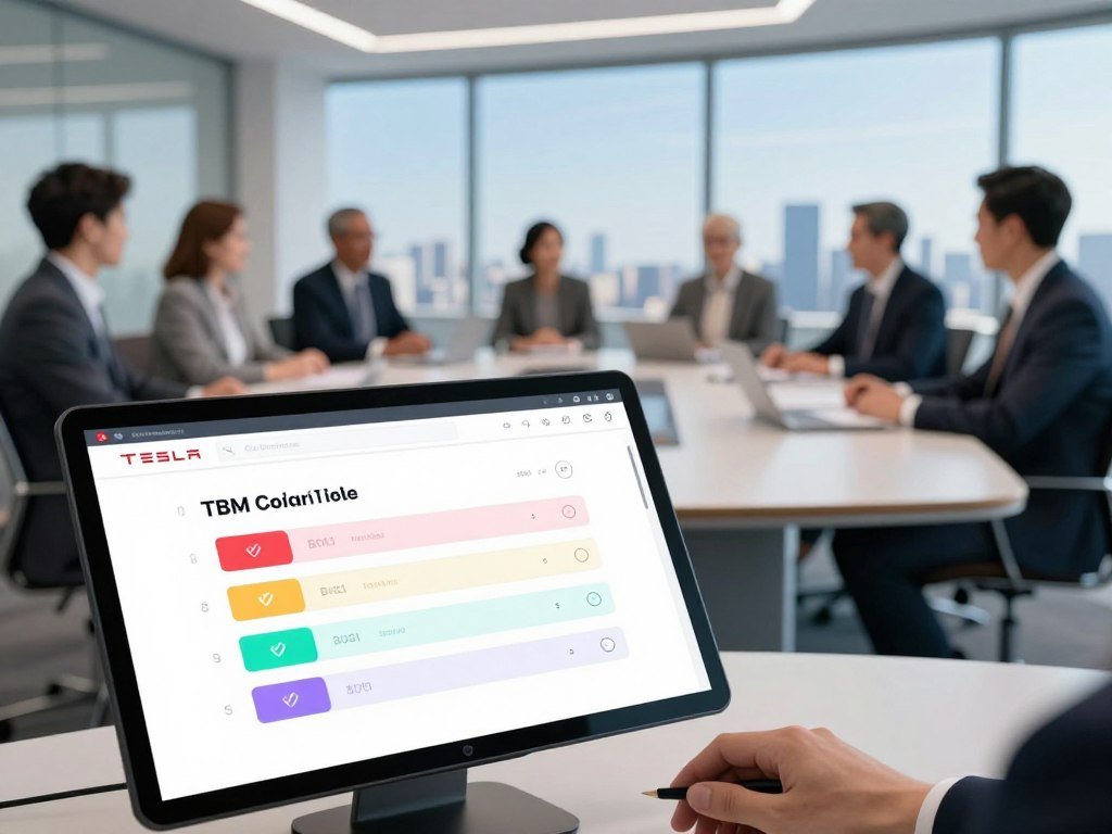 Tesla AGM voting control number beside a virtual shareholder screen