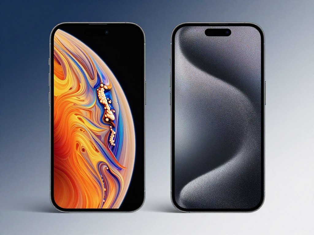 The two 6.9-inch phone displays showing different screen resolutions The two 6.9-inch phone displays showing different screen resolutions