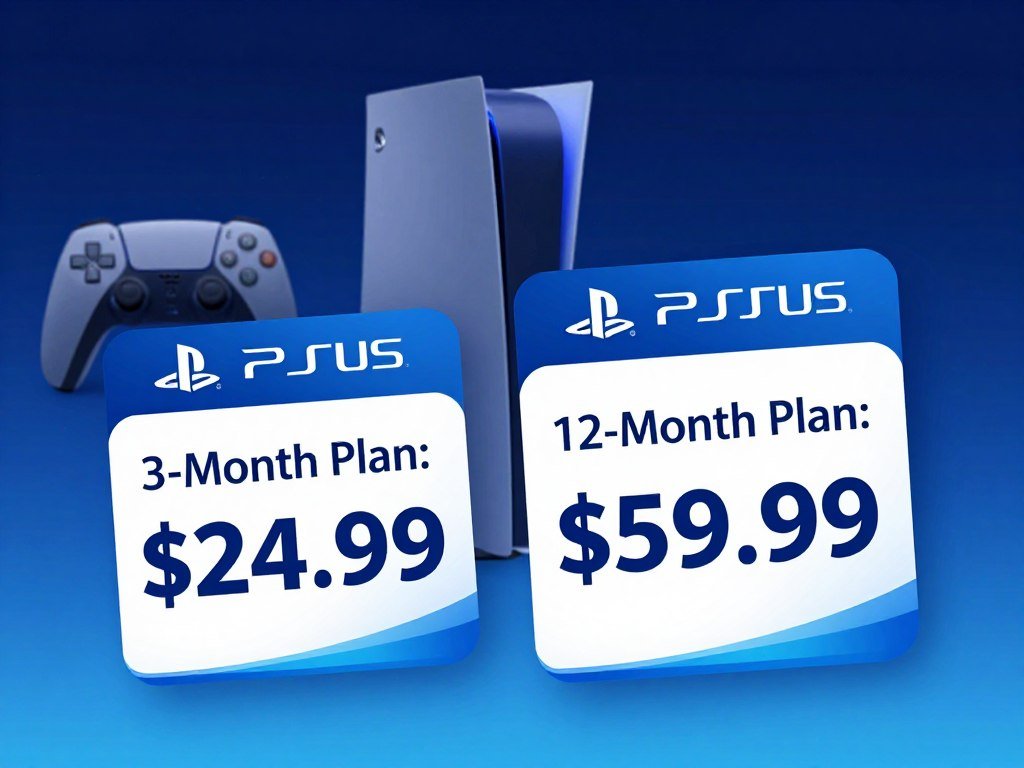 Three and twelve month PlayStation Plus plan costs side by side