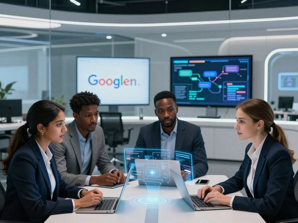 Three assistants matched to work, Google research, and X conversation Three assistants matched to work, Google research, and X conversation