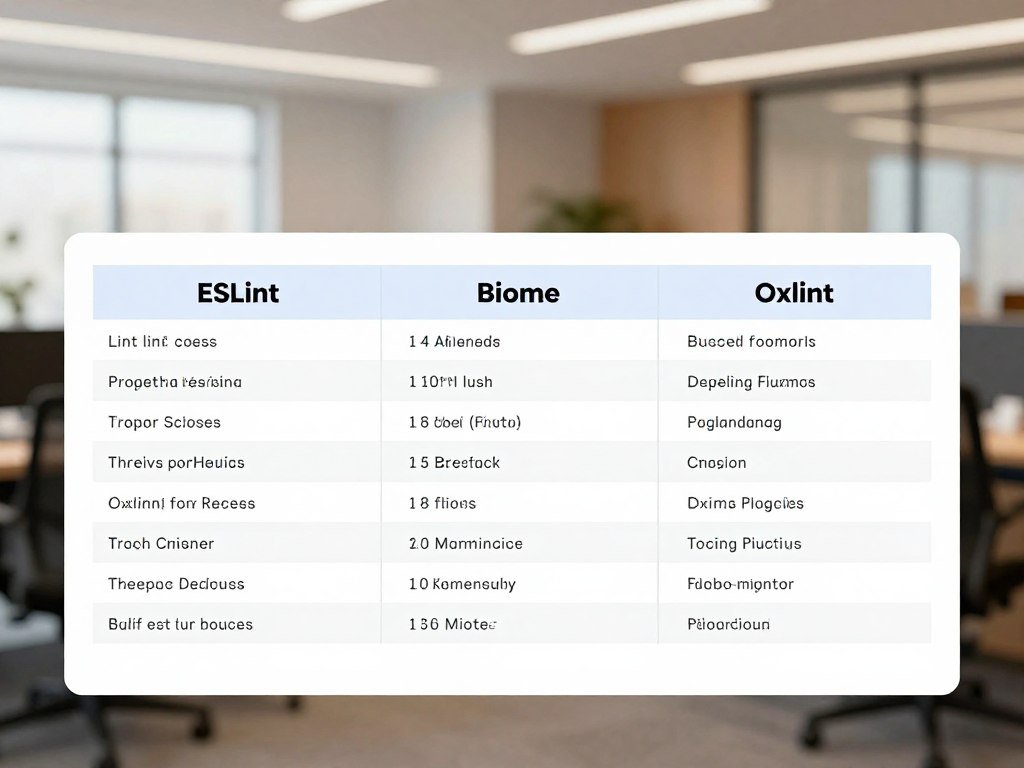 Three lint tools compared in a project decision table Three lint tools compared in a project decision table